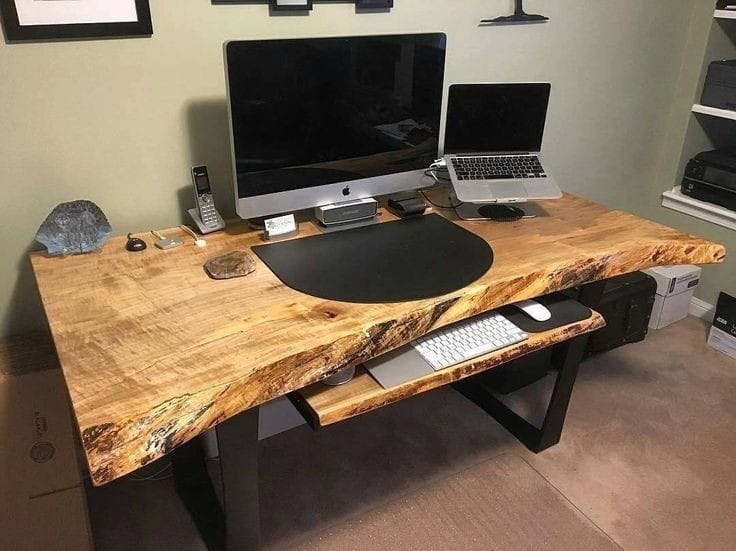 office table natural wood