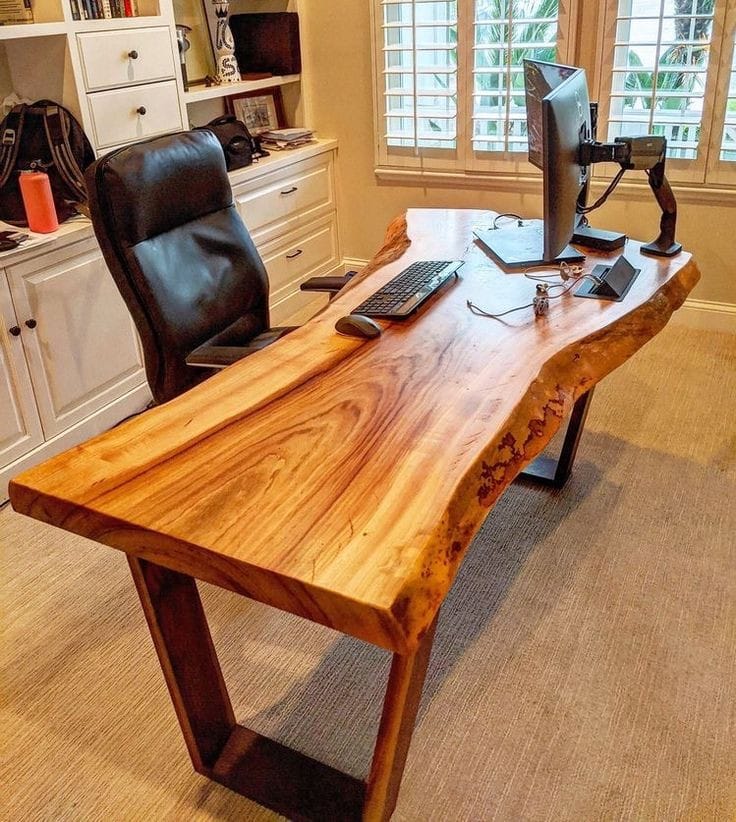 office table natural wood